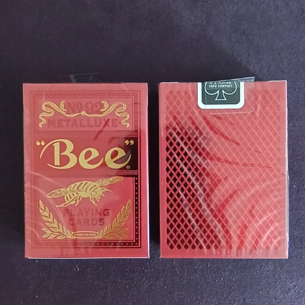 Игральные карты Bee Metalluxe Red