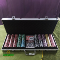 Профессиональный набор для покера, в алюминиевом кейсе 500 шт. с номинала *5-5000*