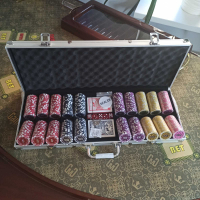 Профессиональный набор для покера, в алюминиевом кейсе 500 шт. с номинала *5-5000* New